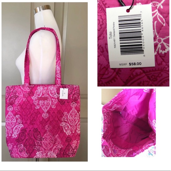 Vera Bradley Stamped Paisley Tote Bag - Picture 6 of 9